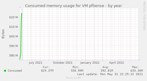 Consumed memory usage for VM pfSense