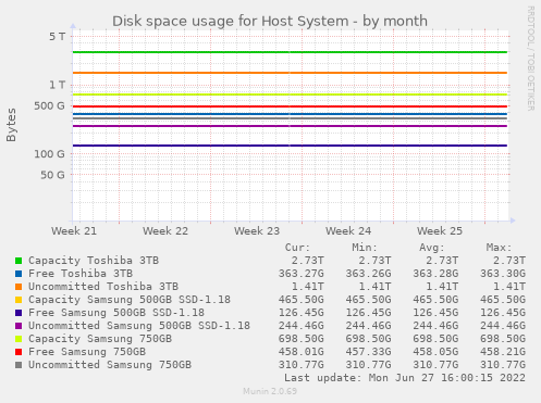 Disk space usage for Host System