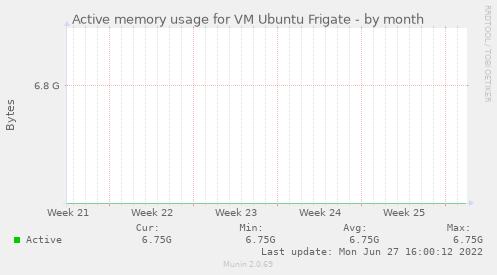 Active memory usage for VM Ubuntu Frigate
