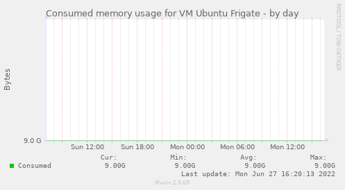 Consumed memory usage for VM Ubuntu Frigate