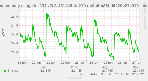 Shared memory usage for VM vCLS-451445de-210a-48b6-b86f-d6429b27c919