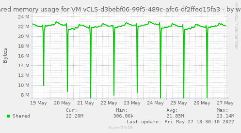 Shared memory usage for VM vCLS-d3bebf06-99f5-489c-afc6-df2ffed15fa3