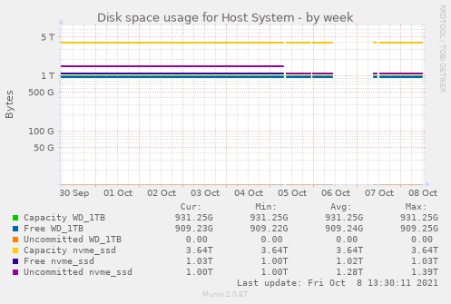 Disk space usage for Host System